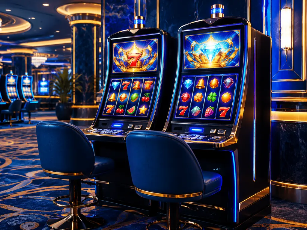 Dua kabinet slot video di lantai kasino